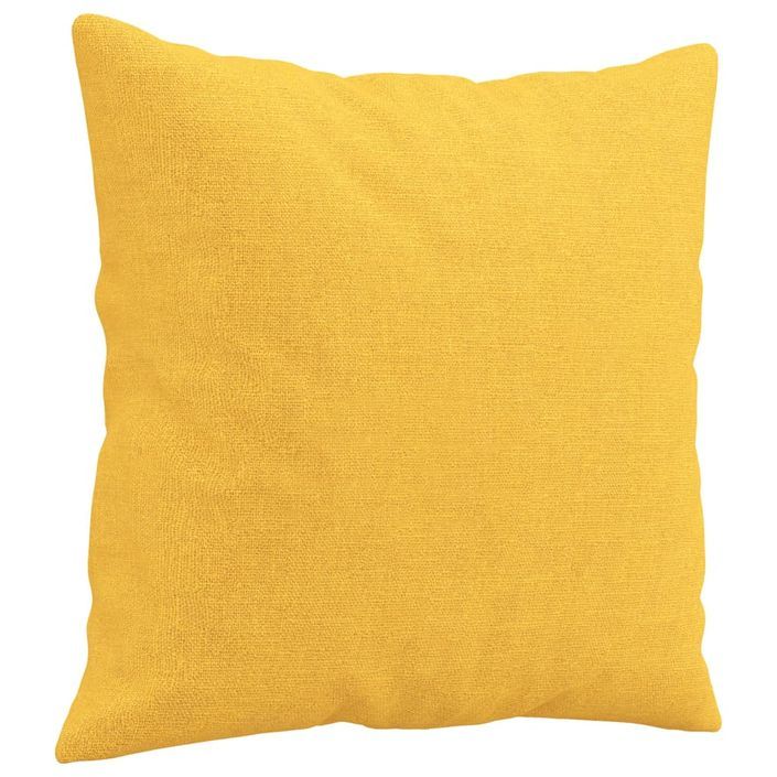 Coussins décoratifs 2 pcs Jaune clair 40x40 cm Tissu - Photo n°3