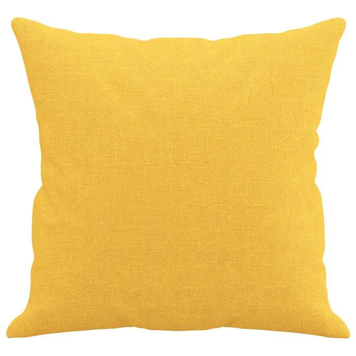 Coussins décoratifs 2 pcs Jaune clair 40x40 cm Tissu - Photo n°4