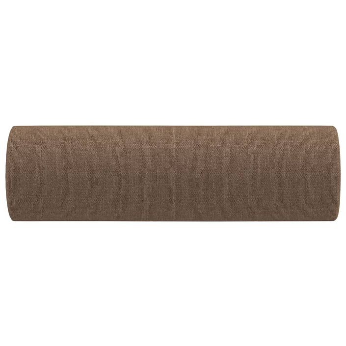 Coussins décoratifs 2 pcs Marron Ø15x50 cm Tissu - Photo n°4