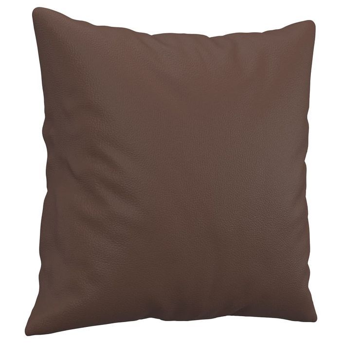 Coussins décoratifs 2 pcs Marron 40x40 cm Similicuir - Photo n°3