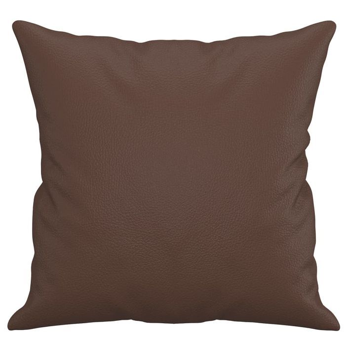 Coussins décoratifs 2 pcs Marron 40x40 cm Similicuir - Photo n°4