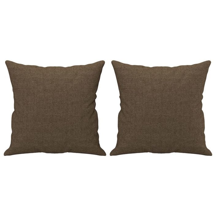 Coussins décoratifs 2 pcs Marron 40x40 cm Tissu - Photo n°2