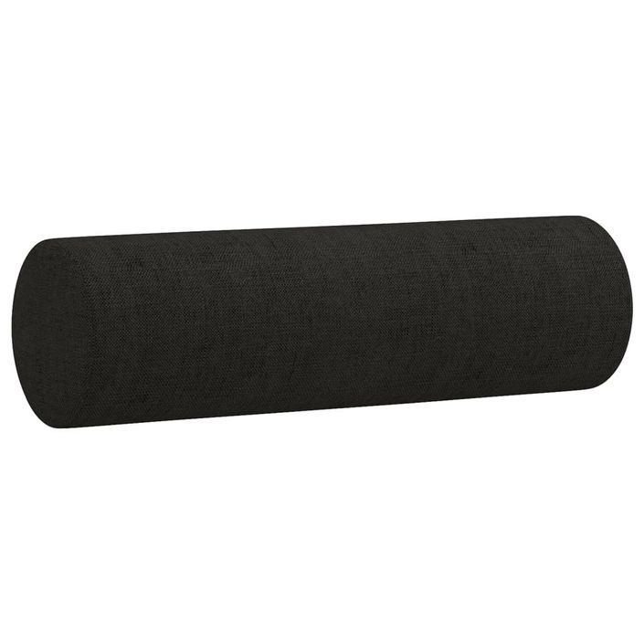 Coussins décoratifs 2 pcs Noir Ø15x50 cm Tissu - Photo n°3