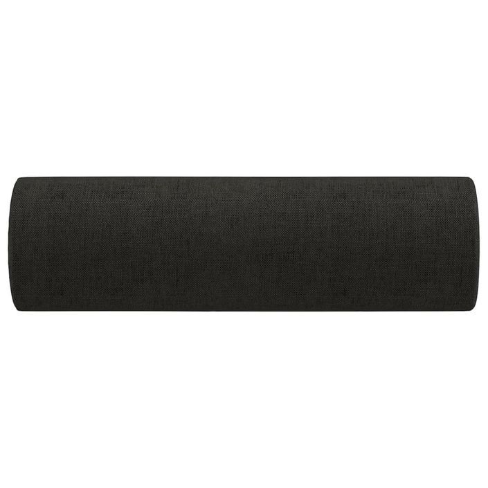 Coussins décoratifs 2 pcs Noir Ø15x50 cm Tissu - Photo n°4