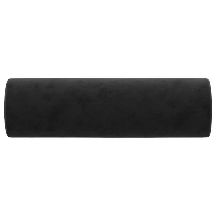 Coussins décoratifs 2 pcs Noir Ø15x50 cm Velours - Photo n°4