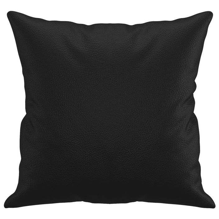 Coussins décoratifs 2 pcs Noir 40x40 cm Similicuir - Photo n°4