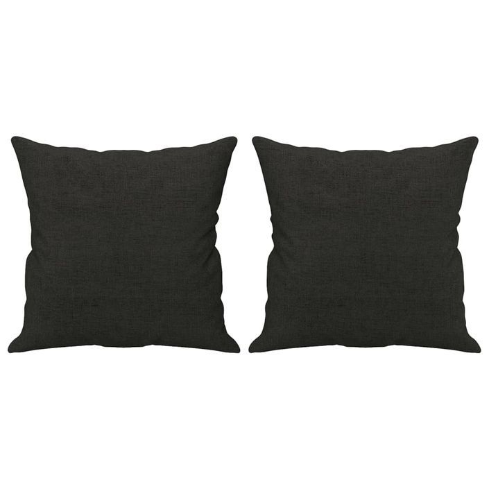 Coussins décoratifs 2 pcs Noir 40x40 cm Tissu - Photo n°2