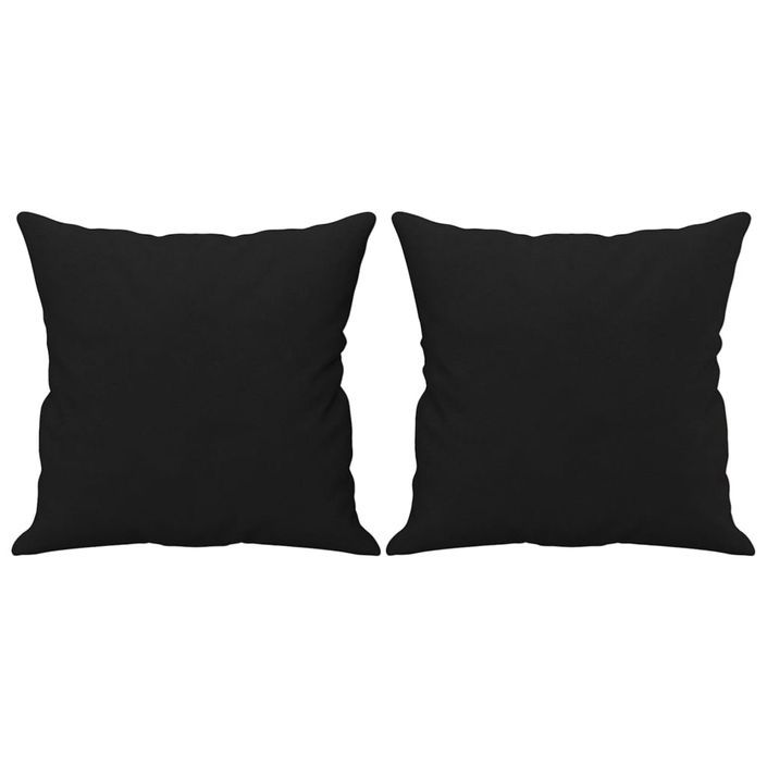 Coussins décoratifs 2 pcs Noir 40x40 cm Tissu microfibre - Photo n°2