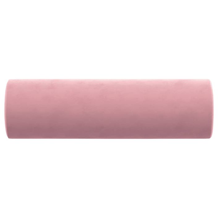 Coussins décoratifs 2 pcs Rose Ø15x50 cm Velours - Photo n°4