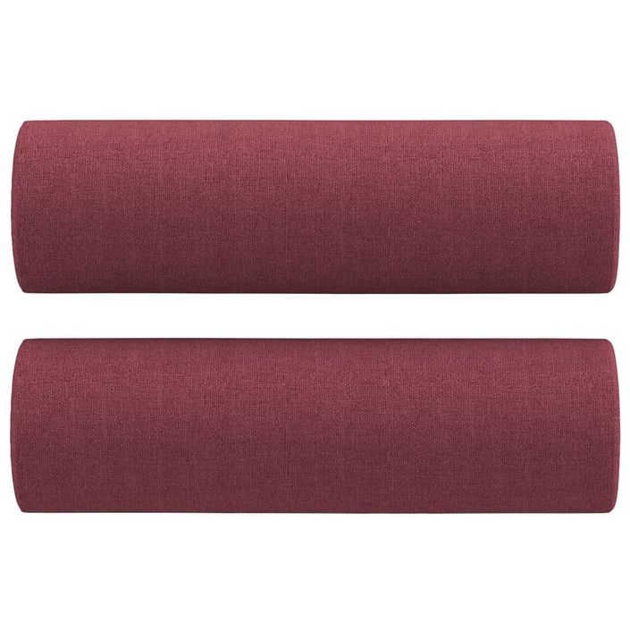 Coussins décoratifs 2 pcs Rouge bordeaux Ø15x50 cm Tissu - Photo n°2