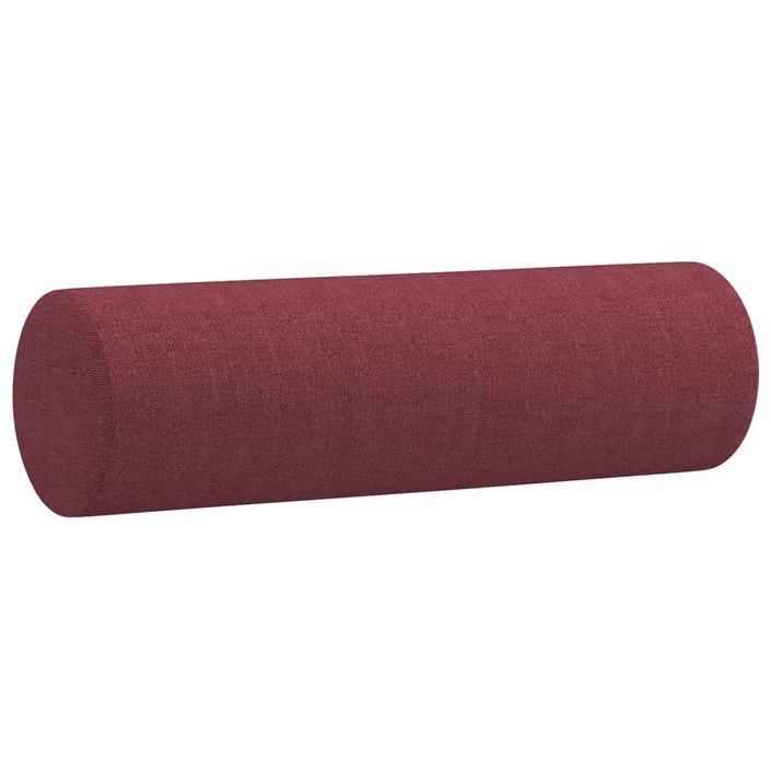 Coussins décoratifs 2 pcs Rouge bordeaux Ø15x50 cm Tissu - Photo n°3