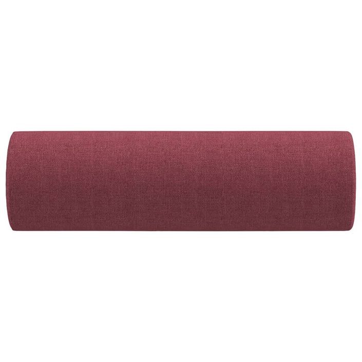 Coussins décoratifs 2 pcs Rouge bordeaux Ø15x50 cm Tissu - Photo n°4