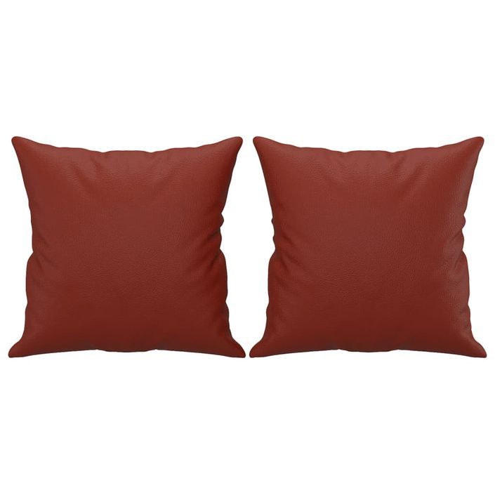 Coussins décoratifs 2 pcs Rouge bordeaux 40x40 cm Similicuir - Photo n°2