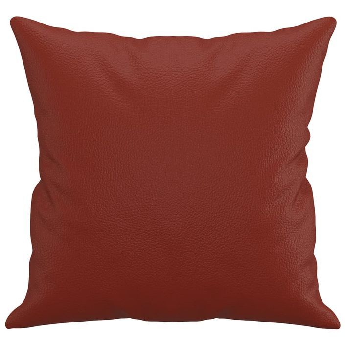 Coussins décoratifs 2 pcs Rouge bordeaux 40x40 cm Similicuir - Photo n°4