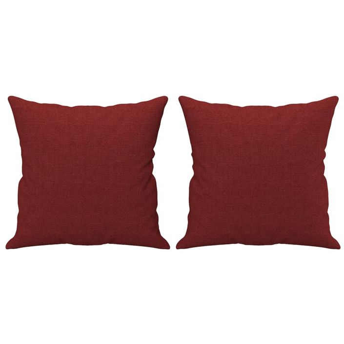 Coussins décoratifs 2 pcs Rouge bordeaux 40x40 cm Tissu - Photo n°2