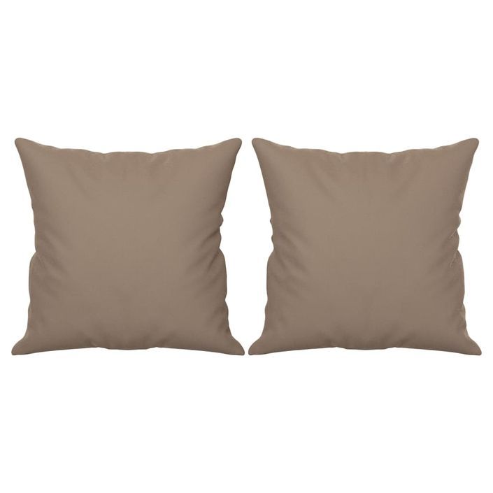 Coussins décoratifs 2 pcs Taupe 40x40 cm Tissu microfibre - Photo n°2