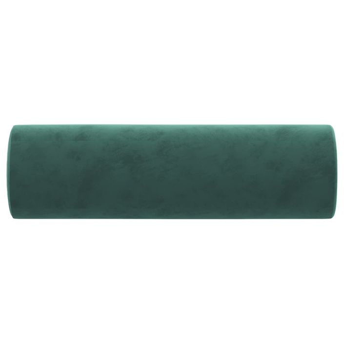 Coussins décoratifs 2 pcs Vert foncé Ø15x50 cm Velours - Photo n°4