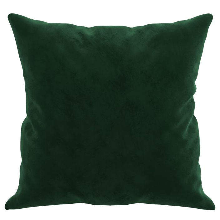 Coussins décoratifs 2 pcs Vert foncé 40x40 cm Velours - Photo n°4