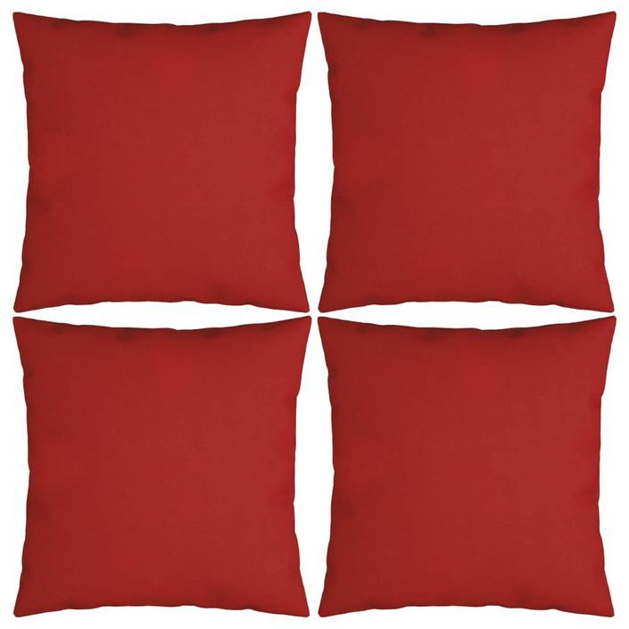 Coussins décoratifs 4 pcs rouge 50x50 cm tissu - Photo n°1