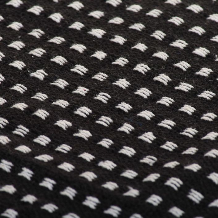 Couverture coton à carreaux 160 x 210 cm Noir - Photo n°3