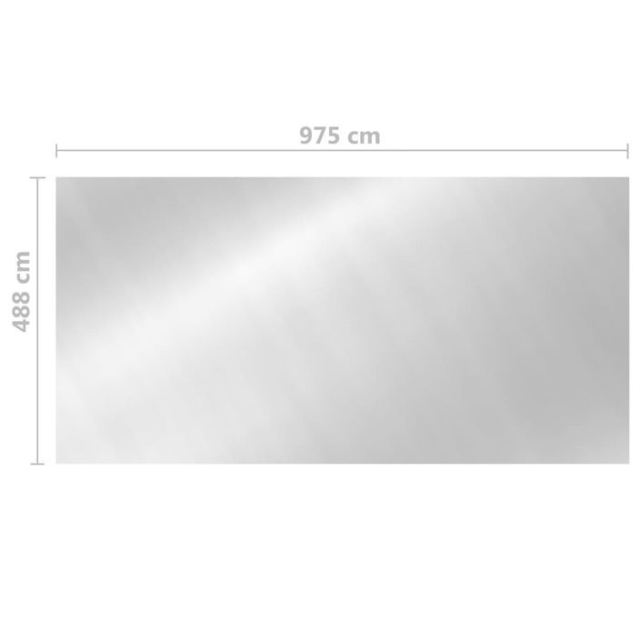 Couverture de piscine Argenté 975x488 cm PE - Photo n°5