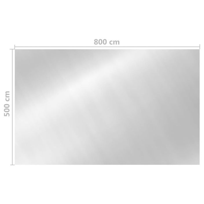 Couverture de piscine rectangulaire 800x500 cm PE Argenté - Photo n°5