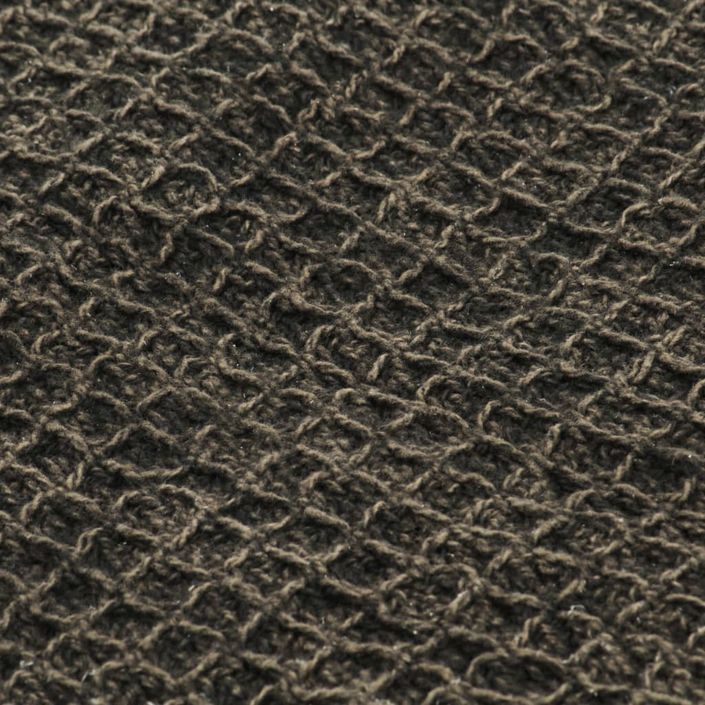 Couverture en coton 160 x 210 cm Anthracite/Marron - Photo n°2
