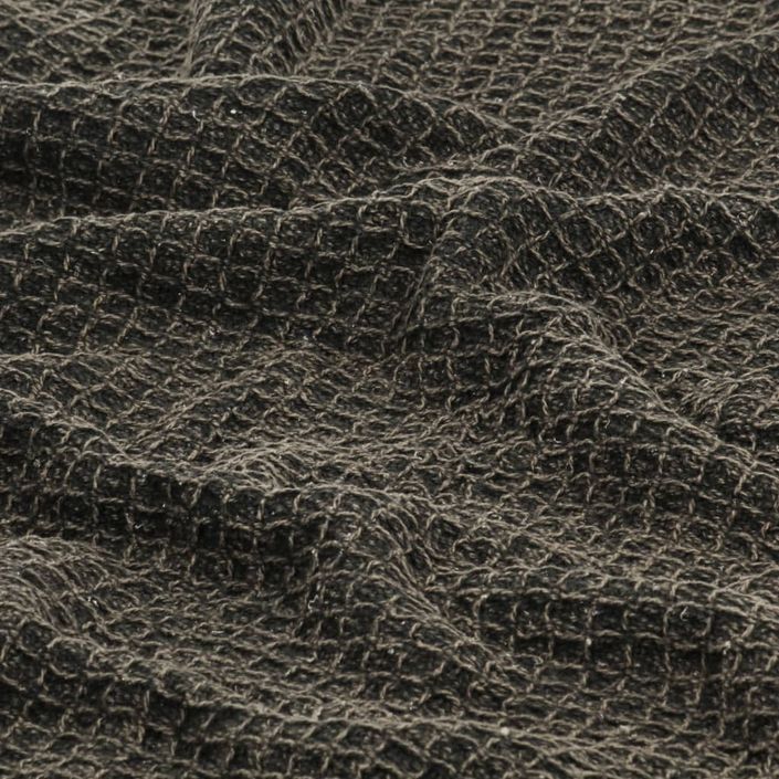 Couverture en coton 160 x 210 cm Anthracite/Marron - Photo n°3