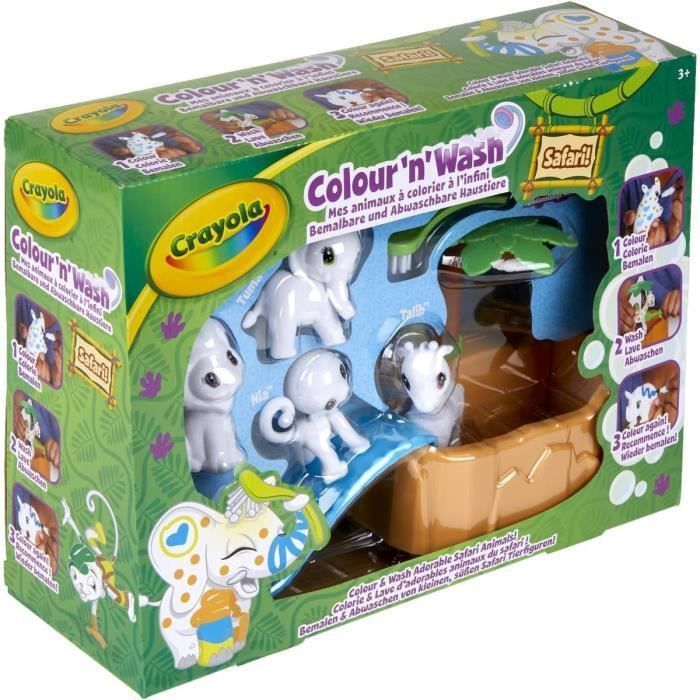 Crayola - Color'N'Wash - Mes Animaux a Colorier - Coffret Safari - Dessiner - Laver - Recommencer - Photo n°1