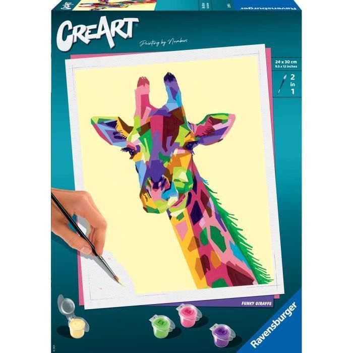 CreArt - grand - Girafe - Ravensburger - Coffret complet - Peinture au numéro Adulte - Des 12 ans - Photo n°1