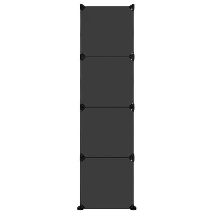 Cubes de rangement 12 pcs avec portes Noir PP - Photo n°5