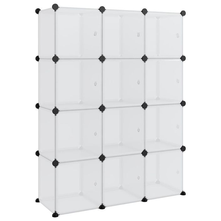 Cubes de rangement 12 pcs avec portes Transparent PP - Photo n°2