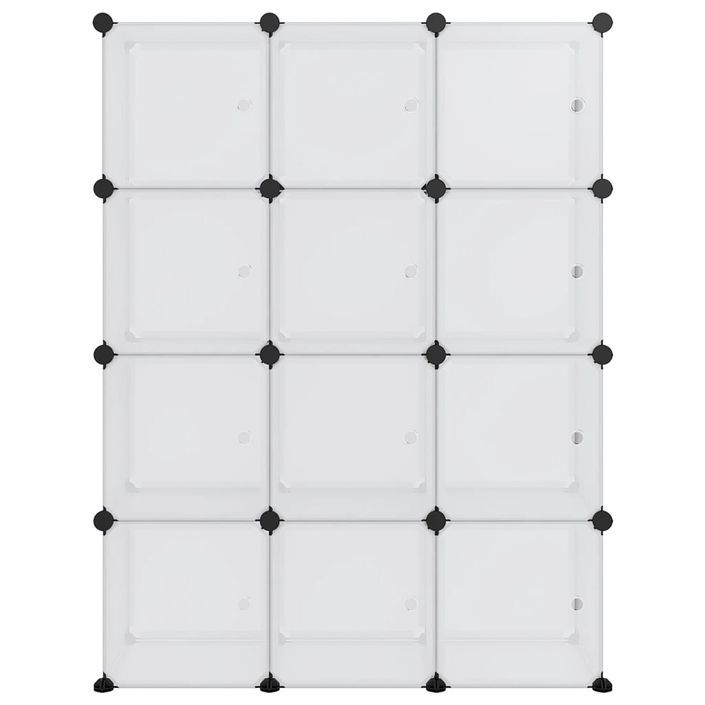 Cubes de rangement 12 pcs avec portes Transparent PP - Photo n°3