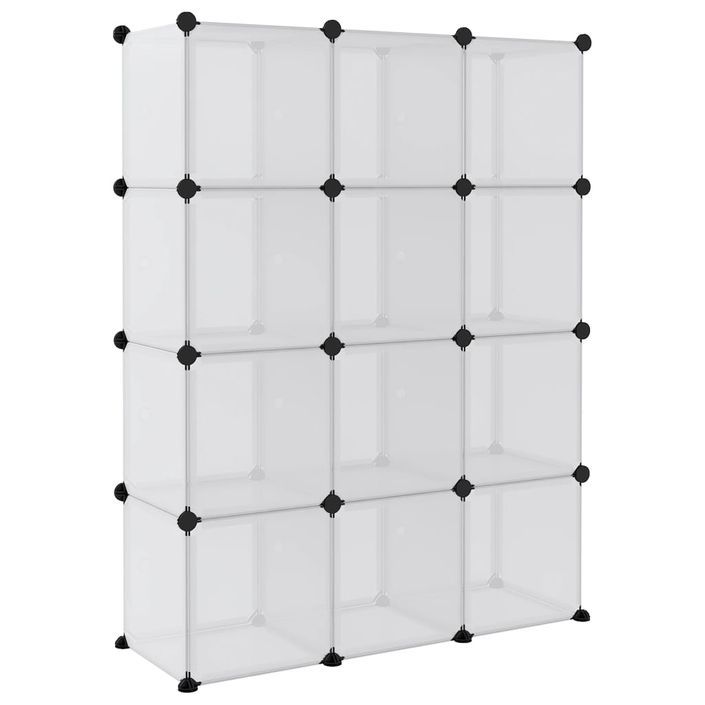 Cubes de rangement 12 pcs avec portes Transparent PP - Photo n°6