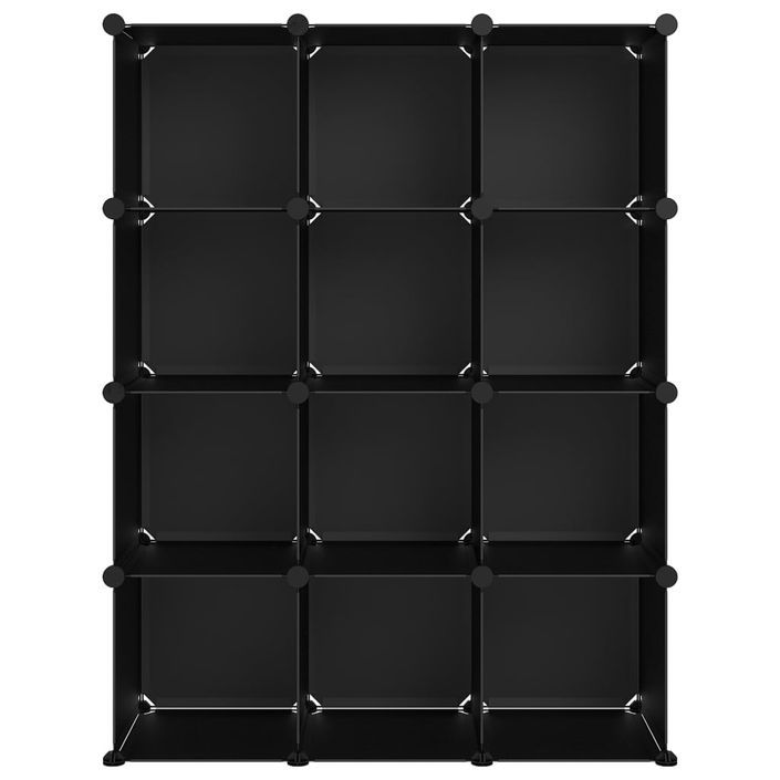 Cubes de rangement 12 pcs Noir PP - Photo n°3