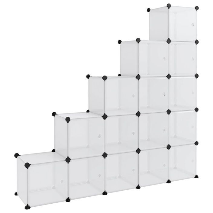 Cubes de rangement 15 pcs avec portes Transparent PP - Photo n°1