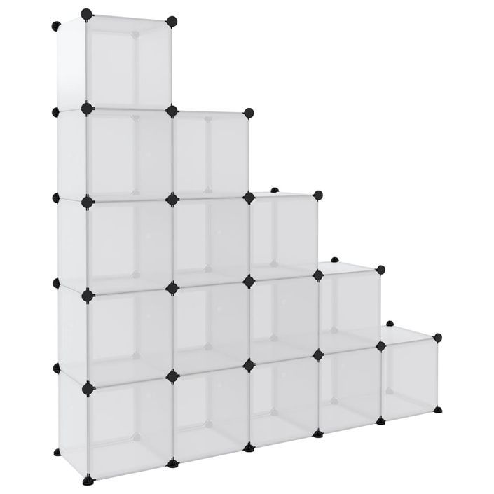 Cubes de rangement 15 pcs avec portes Transparent PP - Photo n°6