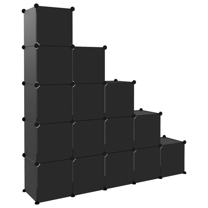 Cubes de rangement 15 pcs Noir PP - Photo n°5