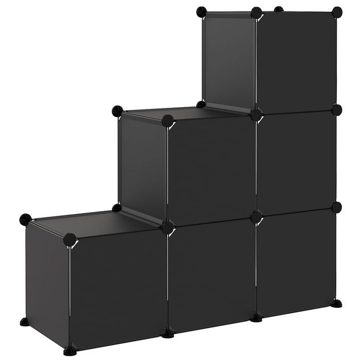 Cubes de rangement 6 pcs Noir PP - Photo n°5
