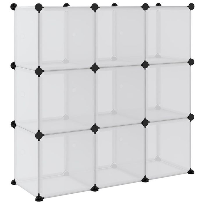 Cubes de rangement 9 pcs avec portes Transparent PP - Photo n°6