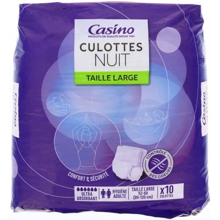 Culottes pour fuites urinaires CASINO - Taille L - Incontinence modérée - Lot de 10 2 - Photo n°1