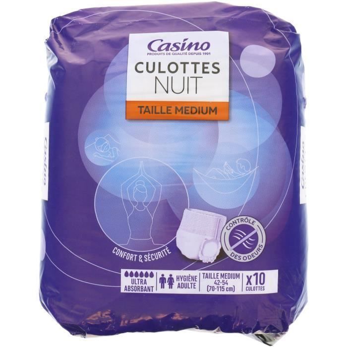 Culottes pour fuites urinaires CASINO - Taille M - Incontinence modérée - Lot de 10 - Photo n°1