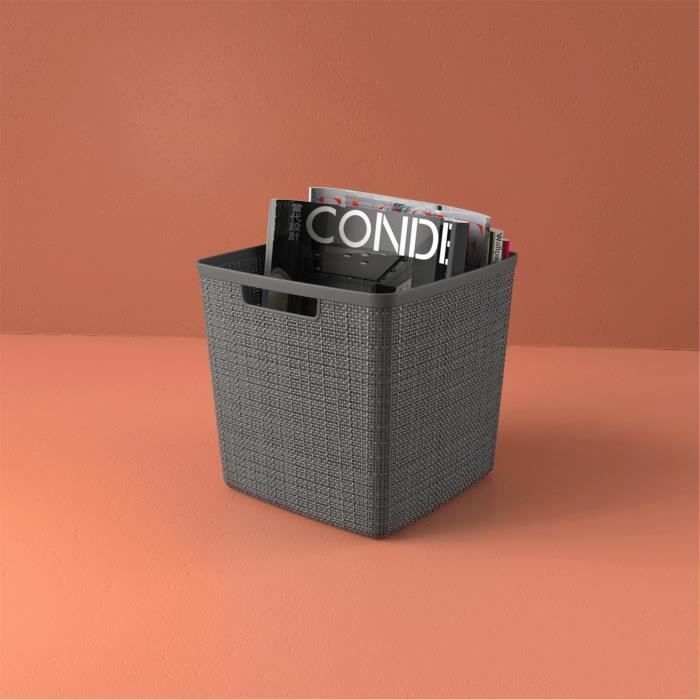 CURVER Paniere en jute - Cube - 17 L - 100% Recyclé - Photo n°2