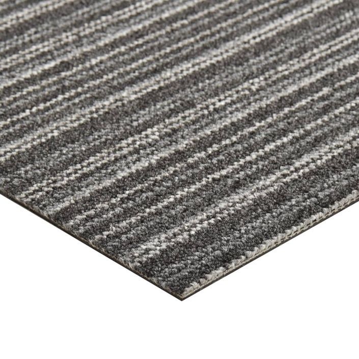 Dalles de tapis de sol 20 pcs 5 m² 50x50 cm Anthracite rayé - Photo n°6