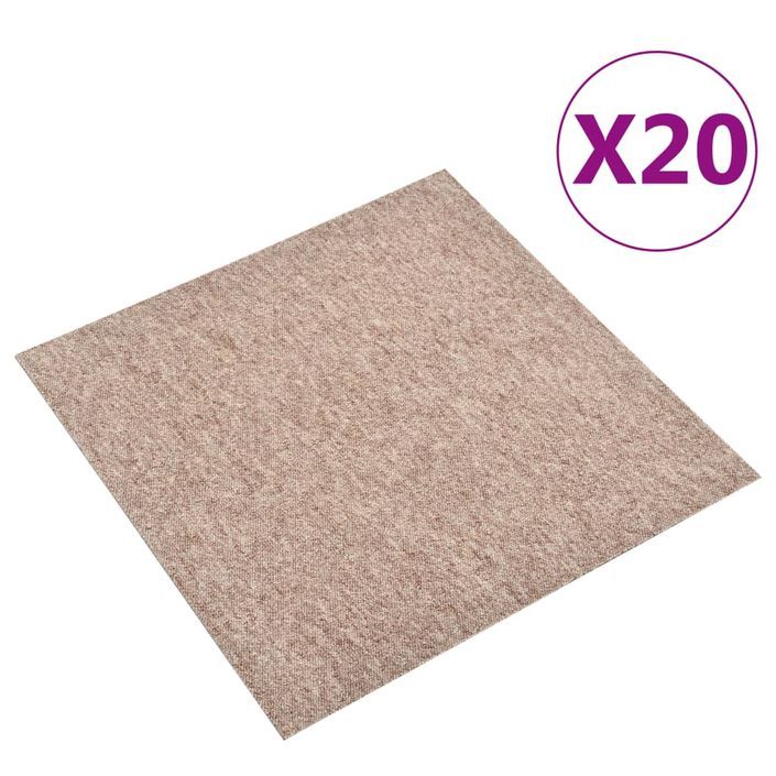 Dalles de tapis de sol 20 pcs 5 m² 50x50 cm Beige - Photo n°1