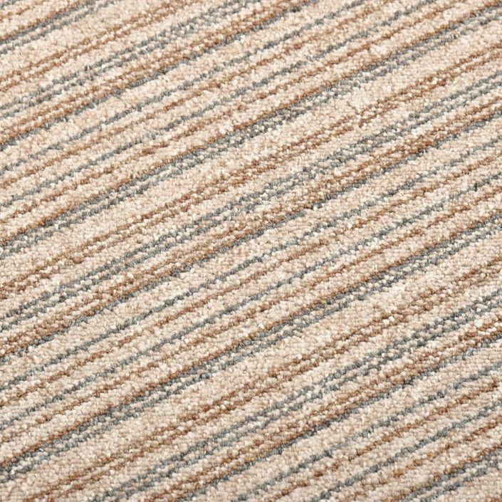 Dalles de tapis de sol 20 pcs 5 m² 50x50 cm Beige rayé - Photo n°2