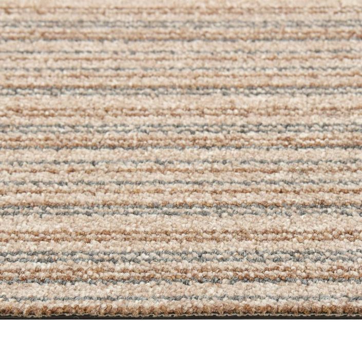 Dalles de tapis de sol 20 pcs 5 m² 50x50 cm Beige rayé - Photo n°5