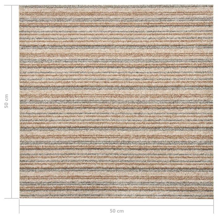 Dalles de tapis de sol 20 pcs 5 m² 50x50 cm Beige rayé - Photo n°7