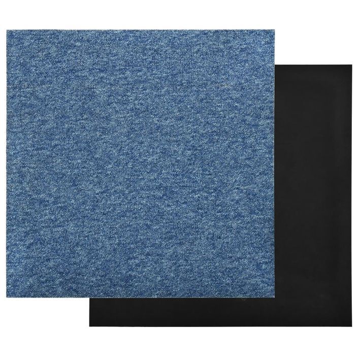 Dalles de tapis de sol 20 pcs 5 m² 50x50 cm Bleu - Photo n°4