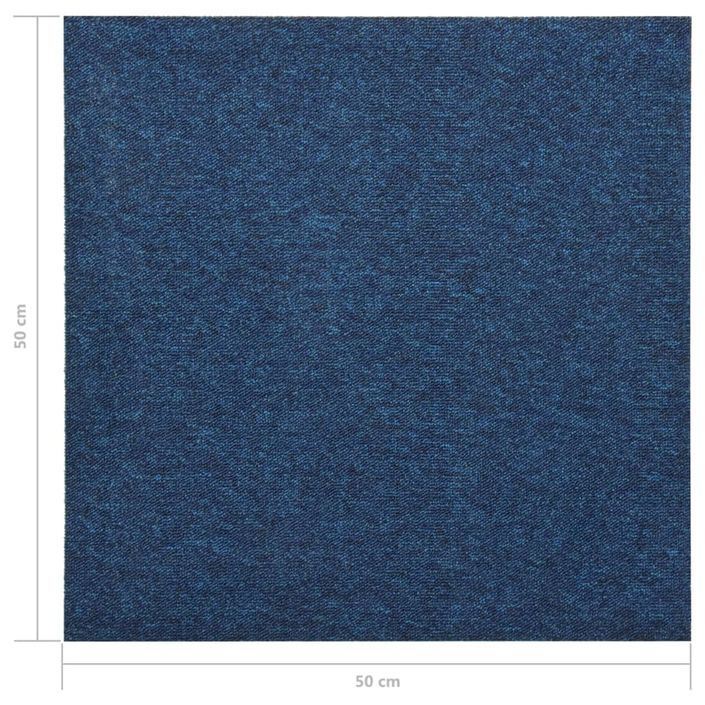 Dalles de tapis de sol 20 pcs 5 m² 50x50 cm Bleu foncé - Photo n°7